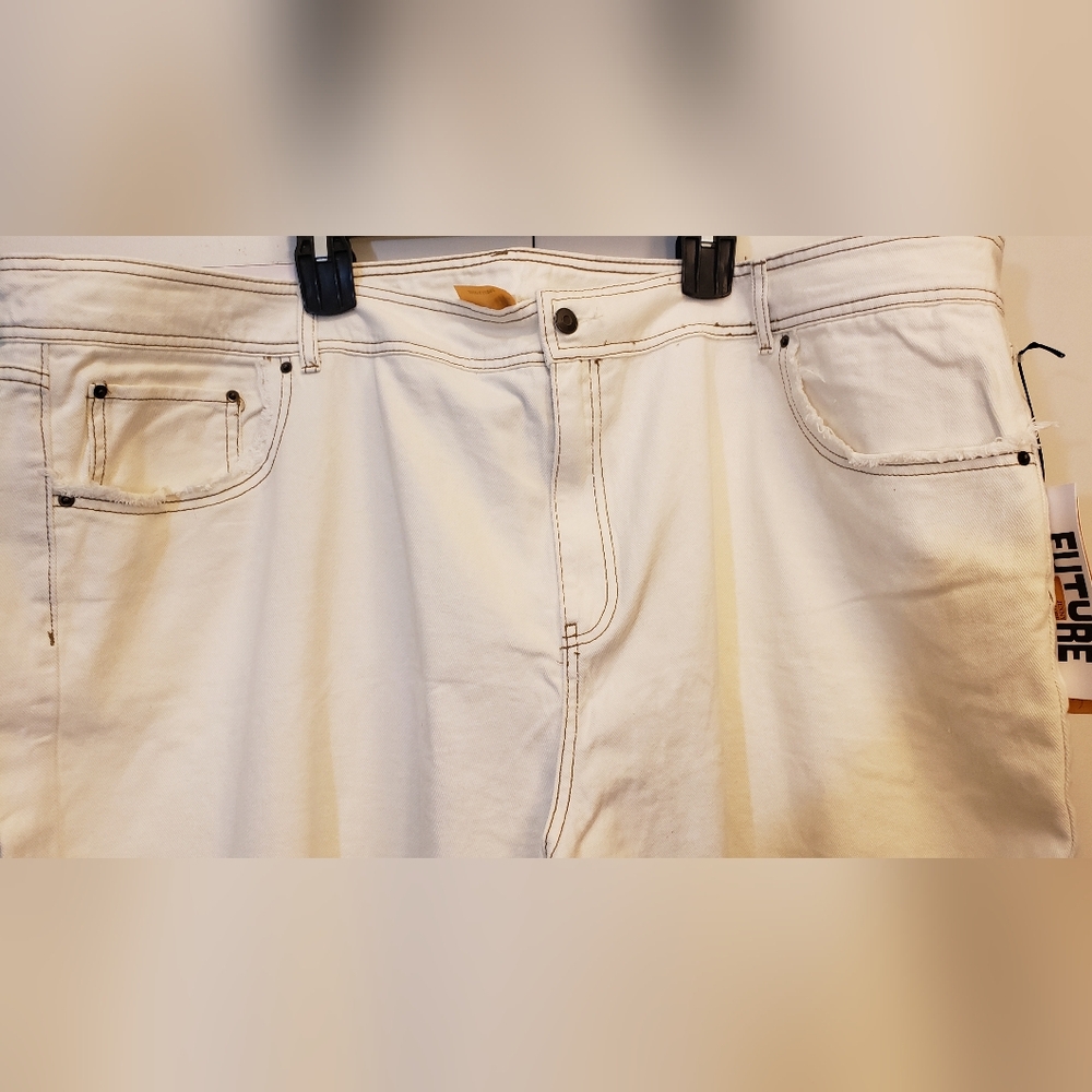 Future Collective x Jenny K Lopez 26W Ecru Cream High Rise Wide Leg Baggy Jeans - Picture 8 of 16